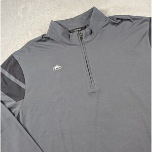 Radmor Mens Size Large Gray Long Sleeve 1/4 Zip Performance Golf Pullover